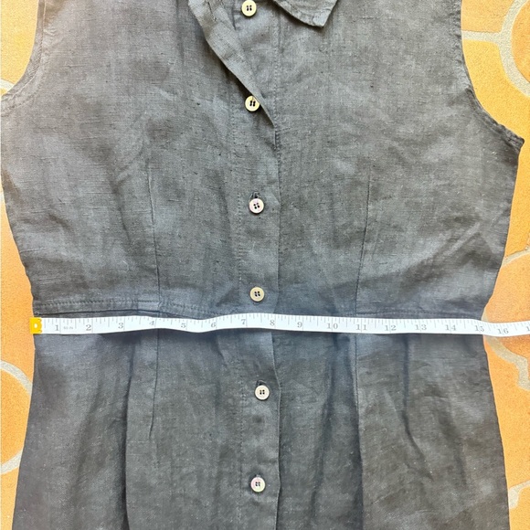 Vintage Tom Tom Inc Button-Down 100% black linen dress made in the USA - Picture 6 of 8
